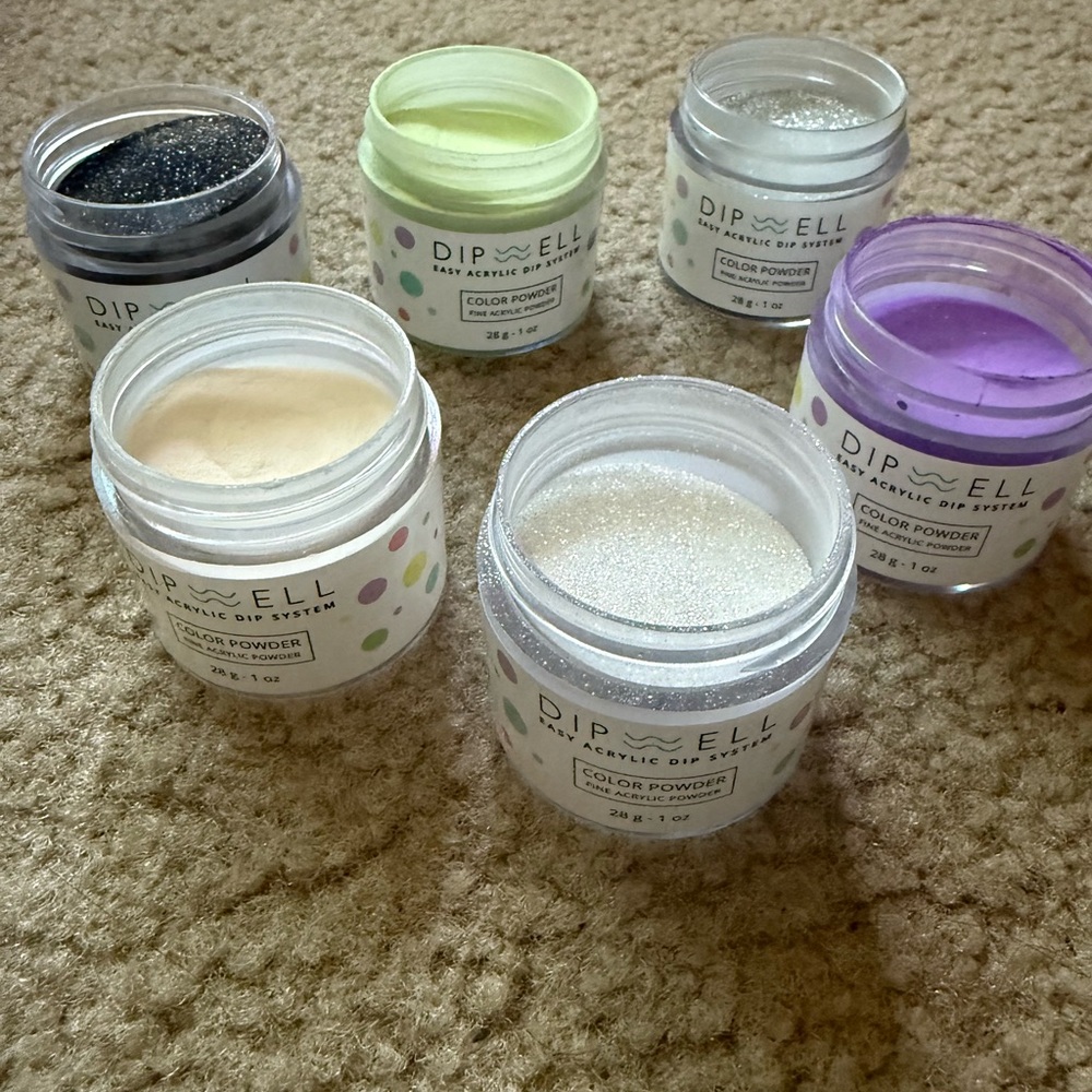 Dip Nail Powders - Black, Green, Purple, Cream, Glitter